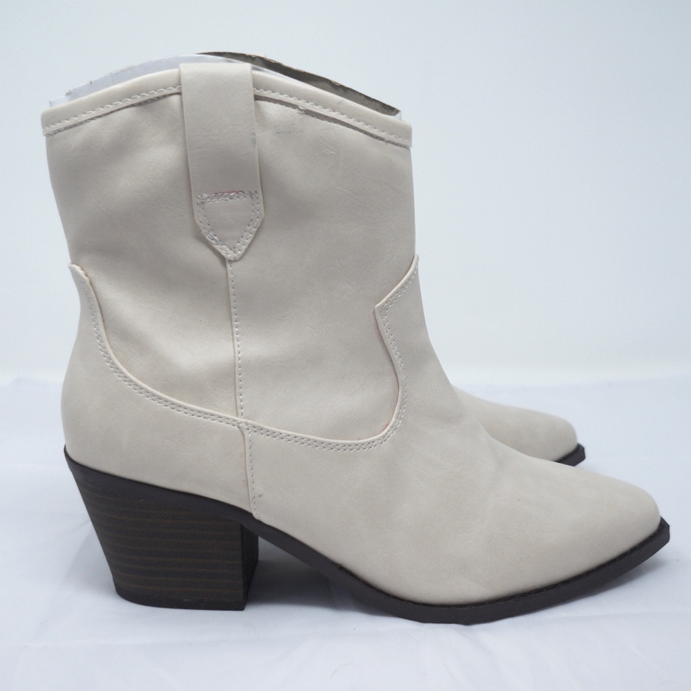 Vegan Leather Western Ankle Boots Booties